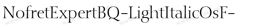 NofretExpertBQ-LightItalicOsF字体转换
