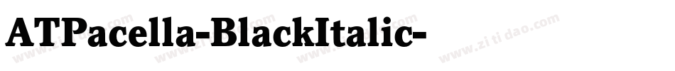 ATPacella-BlackItalic字体转换