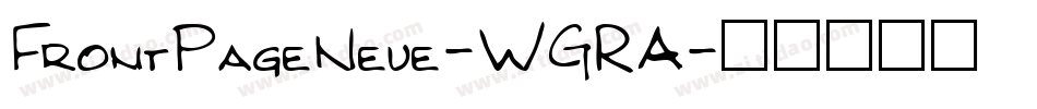 FrontPageNeue-WGRA字体转换