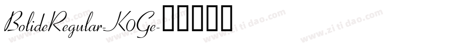 BolideRegular-K0Ge字体转换