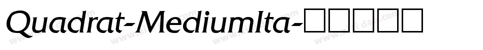 Quadrat-MediumIta字体转换