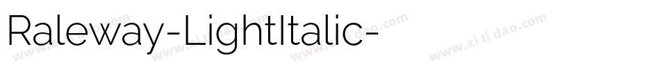 Raleway-LightItalic字体转换