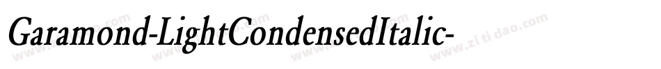 Garamond-LightCondensedItalic字体转换