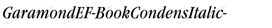 GaramondEF-BookCondensItalic字体转换
