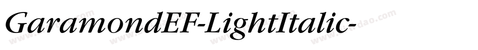 GaramondEF-LightItalic字体转换