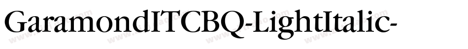 GaramondITCBQ-LightItalic字体转换