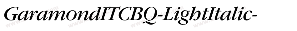 GaramondITCBQ-LightItalic字体转换