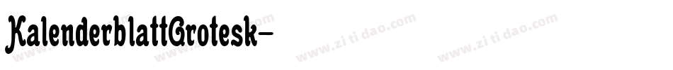 KalenderblattGrotesk字体转换