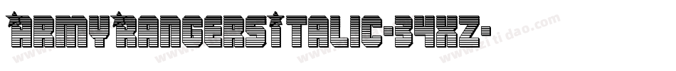 ArmyRangersItalic-34xz字体转换
