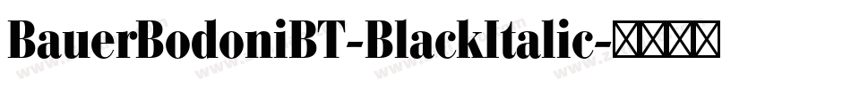 BauerBodoniBT-BlackItalic字体转换
