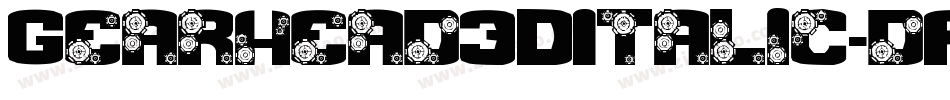 Gearhead3DItalic-dRel字体转换
