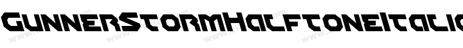 GunnerStormHalftoneItalic-dY37字体转换
