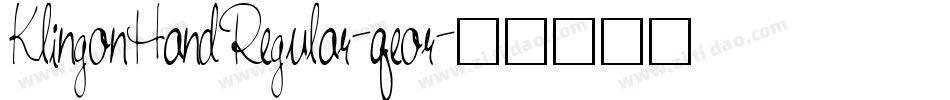 KlingonHandRegular-qeor字体转换