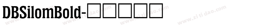 DBSilomBold字体转换