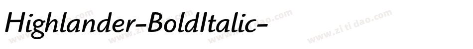 Highlander-BoldItalic字体转换