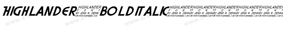 Highlander-BoldItalic字体转换