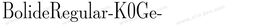 BolideRegular-K0Ge字体转换