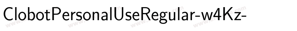 ClobotPersonalUseRegular-w4Kz字体转换