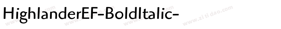 HighlanderEF-BoldItalic字体转换
