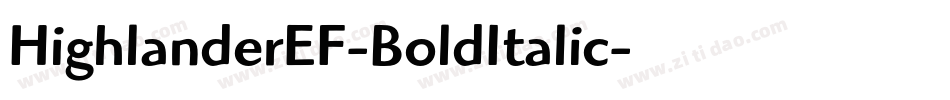 HighlanderEF-BoldItalic字体转换