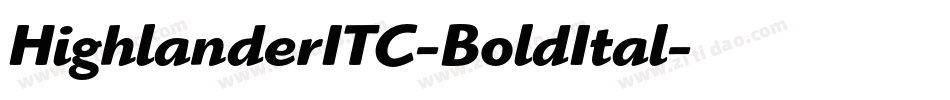 HighlanderITC-BoldItal字体转换