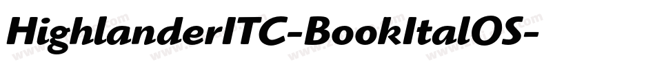 HighlanderITC-BookItalOS字体转换