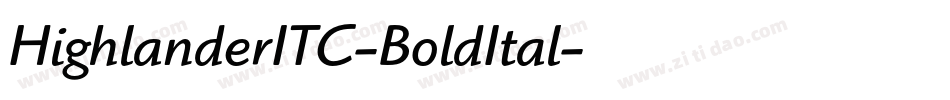 HighlanderITC-BoldItal字体转换
