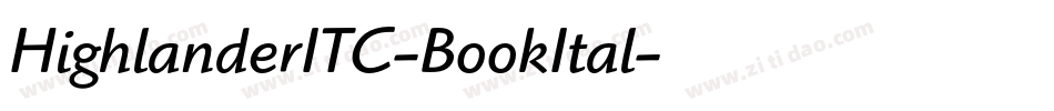 HighlanderITC-BookItal字体转换