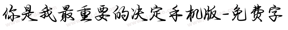 你是我最重要的决定手机版字体转换
