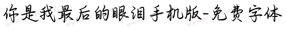 你是我最后的眼泪手机版字体转换