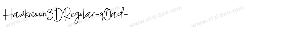 Hawkmoon3DRegular-qOad字体转换