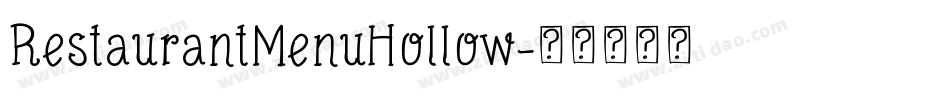 RestaurantMenuHollow字体转换