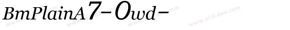 BmPlainA7-0wd字体转换