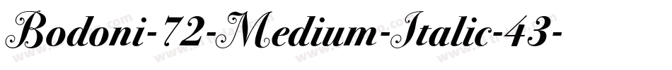 Bodoni-72-Medium-Italic-43字体转换