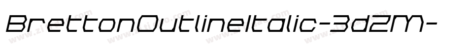 BrettonOutlineItalic-3dZM字体转换