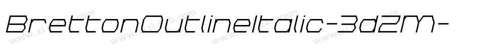 BrettonOutlineItalic-3dZM字体转换