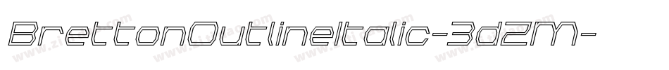BrettonOutlineItalic-3dZM字体转换