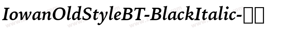 IowanOldStyleBT-BlackItalic字体转换