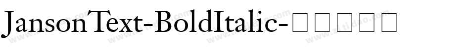 JansonText-BoldItalic字体转换