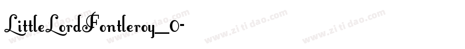 LittleLordFontleroy_0字体转换