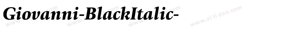 Giovanni-BlackItalic字体转换
