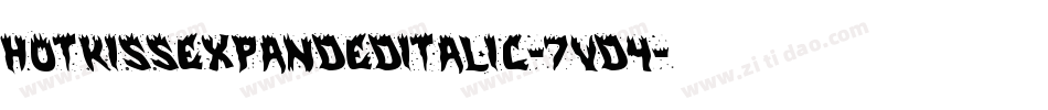 HotKissExpandedItalic-7Vd4字体转换