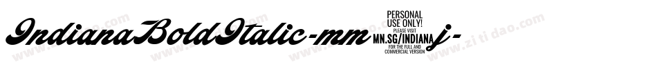 IndianaBoldItalic-mm4j字体转换