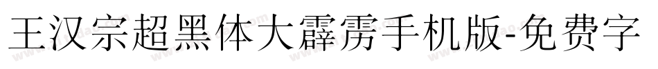 王汉宗超黑体大霹雳手机版字体转换