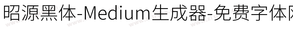 昭源黑体-Medium生成器字体转换