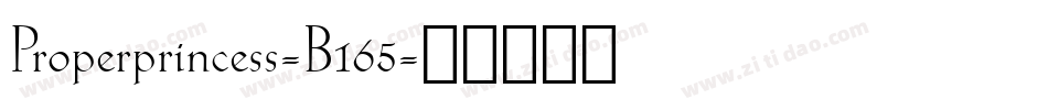 Properprincess-B165字体转换