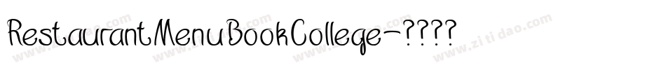RestaurantMenuBookCollege字体转换