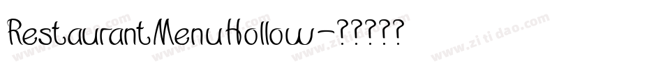 RestaurantMenuHollow字体转换