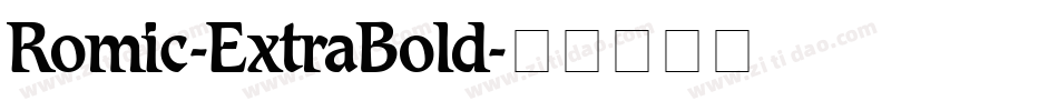 Romic-ExtraBold字体转换