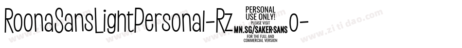 RoonaSansLightPersonal-Rz6o字体转换